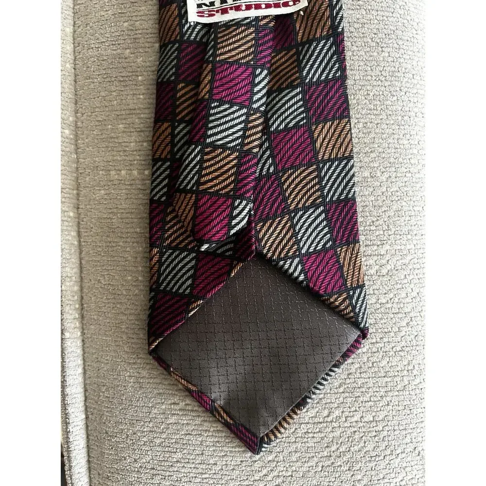 Albert Nipon Plaid Silk Checked Tie